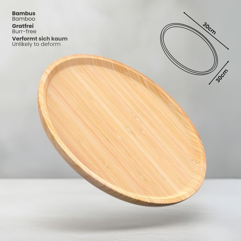 ecooe Round Wooden Tray