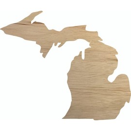 Michigan Wooden State 4" Cutout, Unfinished Real Wood State Shape, Craft