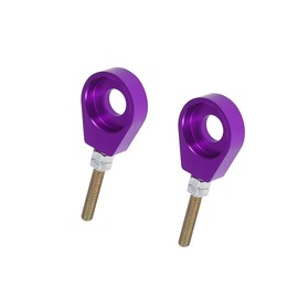 Hihaha 2pcs 12mm Dia Hole Purple Bronze Tone Metal Universal Chain Axle Adjuster Tensioner for Motorcycle Durable Material
