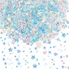 KIMOBER 50 Gram Mixed Craft Sequins and Spangles,Iridescent Blue Assorted