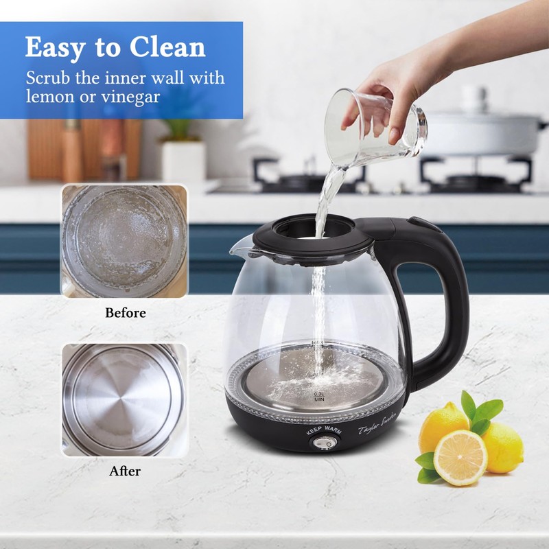Taylor Swoden Electric Kettle with Tea Infuser, 1L Small Electric