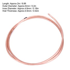 6.6 ft Soft Copper Pipe Copper Pipe Soft Coil Tube Outer Diameter 6 mm Inner Diameter 4.8 mm C1100 T2 for Air Conditioning Refrigerator