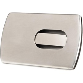 Timotehc Tarjetero minimalista de acero inoxidable ,Tarjetero de presentación, Minimalista de Metal para Tarjetas de crédito. Diseño elegante y versátil. Portable Protege hasta 6 tarjetas
