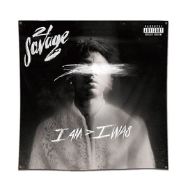 Eksent Rapper Music flag 21 tapestry Savage 3x3FT Tapestry I am I was Art Music ALBUM Cover Hanging Tapestry Flag