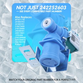 UPGRADED 242252603 Refrigerator Water Inlet Valve for Frigidaire & Kenmore Ice Maker – Replaces AP5671756 241803703 241803701 PS7784017 – 120 V 35 W 50/60 Hz OEM-Quality Replacement