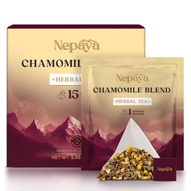 Chamomile Herbal Tea, 15 Count Pyramid Tea Bags, Biodegradable Caffeine-Free Tea Bags, from the Himalayas, Blended with 100% Natural Chamomile and Lemongrass, Non-GMO, Gluten Free