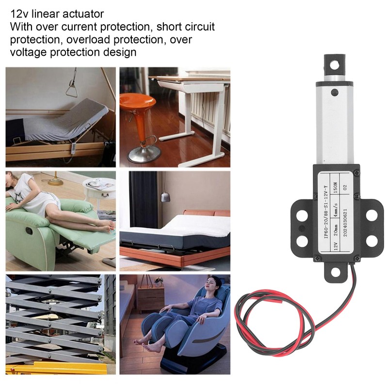 Electric Linear Actuator 20mm Stroke 150N IPX4 Linear Actuator Motor