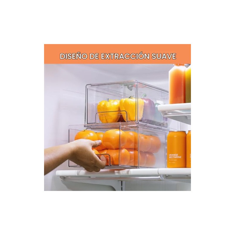 Sorbus Fridge Drawers - Clear Stackable Pull Out Organizer Bins