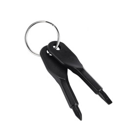 VGEBY Destornillador de llave, de acero inoxidable, mini cabeza cruzada y destornillador, herramienta con llavero (negro) suministros de protección de emergencia Protección De Emergencia