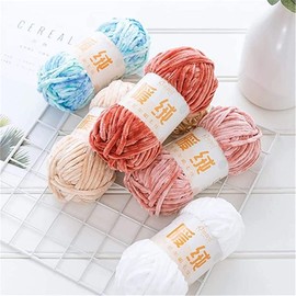 5 Pack Super Soft Chenille Velvet Yarn Knitting Wool Thick Warm Crochet Knitting Yarns for Art Knitting Doll DIY Bag Sweater Crafts 500 g