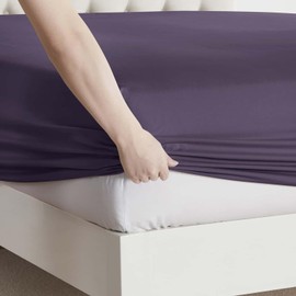 Clara Clark Twin Sheets, 5 Piece Set - Hotel Luxury Sheets for Twin Size Bed, Super Soft Bedding Set, Twin Size, Eggplant Purple