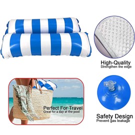 LATERN 130CM Swimming Pool Float Hammock, 4-in-1 Saddle/Lounge Chair/Hammock/Drifter Inflatable Float Bed Raft Recliner Beach Hot Tub Mat (Blue)