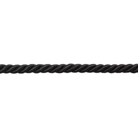 DÉCOPRO 3/8" (1cm) Decorative Twisted 3-ply Rope Cord Trim (Style# 0038NL) Pure Black #K9 (Jet Black) 12 Yard Value Pack (11m/36 ft)
