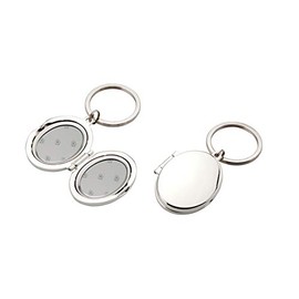 Gravuren Feller Silver-Plated Locket Keyring Oval Shape Approx. 4.5 x 3.5 cm, silver