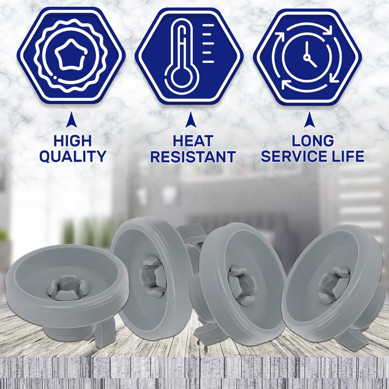 4 Pieces of Wheels for Dishwasher Basket with the Original