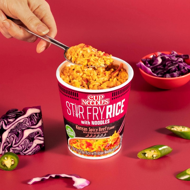 Nissin Cup Noodles Stir Fry Rice with Noodles Spicy Beef