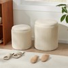 Round Ottoman with Storage Set of 2,Vanity Stool with Storage