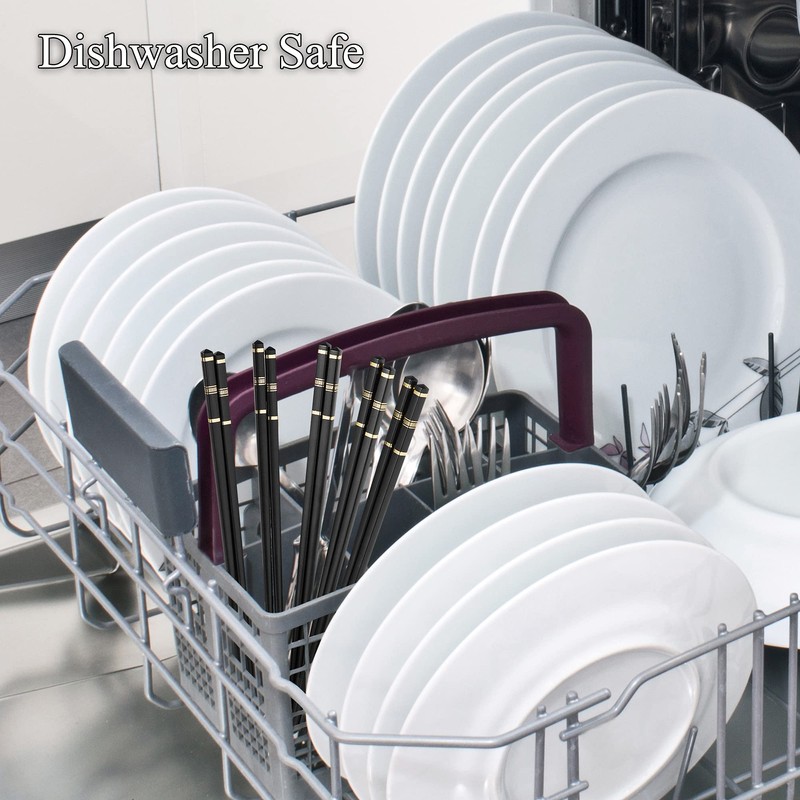 SUPJOYES Reusable Fiberglass Chopsticks - Japanese Chinese Chopsticks Dishwasher Safe,