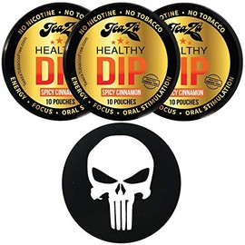 TeaZa Herbal Pouch Cinnamon 3 Cans with DC Crafts Nation Skin Can Cover - Skull