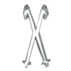 Staedter Ski Poles Shape Cookie Cutter, Stainless Steel, Silver, 30