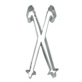 Staedter Ski Poles Shape Cookie Cutter, Stainless Steel, Silver, 30 x 30 x 10 cm