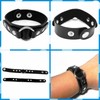 Tosmifairy 3 Pieces Punk Rock Leather Bracelets for Women Pop