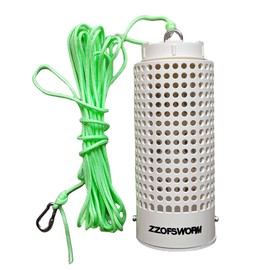 ZZOFSWORM Bait Cage with Quick Release Clips&Luminous Rope,Bait Box Fishing &Crab Bait Rigid PVC Tubes