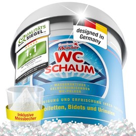 Sauber Meister WC Schaumreiniger ‚Äì Extra starker WC Schaum in Pulverform f√ºr gr√ºndliche Sauberkeit ‚Äì Entfernt hartn√§ckigen Kalk & Urinsteinl√∂s ‚Äì WC-Reiniger extra stark ‚Äì 1000 g