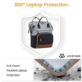 LOVEVOOK Laptop Backpack for Women, 15.6 Inch Work Business Backpacks Purse, Large Capacity Nurse Bag College Bookbag for School, Waterproof Casual Daypack for Travel