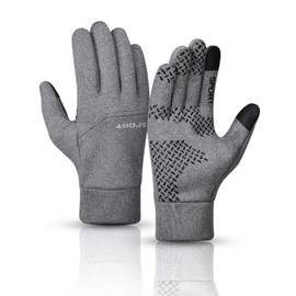 Lorpect Winter Gloves Men Women Touch Screen Glove Cold Weather Warm Gloves Workout Gloves Running Cycling Training(Grey,M)