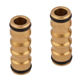 Mivos 2 x Brass Hose Connector for Connecting Water Hoses with Mounted Quick Couplings - Hose Coupling for Hose Extension - Made of High-Quality Brass