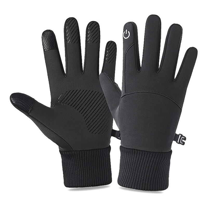 1 Pair Black Unisex Cycling Gloves Waterproof Skiing Non Slip