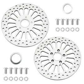 Harley - Rotores de freno delanteros y traseros de 11.5 pulgadas, 2 piezas, compatibles con Harley motocicleta Sportster Softail Dyna Fat Boy y otros modelos, discos de freno de acero inoxidable