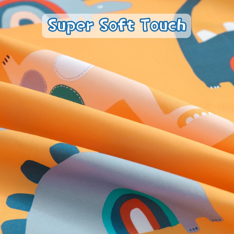 Cartoon Dinosaur Kids Sheet Set Twin Size - Orange Dinosaur