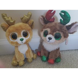 Ty,Glitzy & Kinley 6"Reindeer Boos-2018,2022 Sparkly Eyed Christmas Releases.NEW