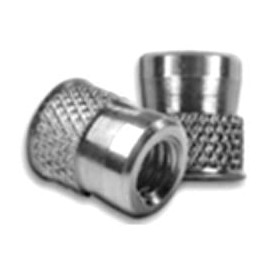 CFW2-1032, Nutsert Insert, 10-32, Material Thickness (.062-Up) RND Nutsert (Diamond Knurled) Low PRO HD, Steel, Tin CLR