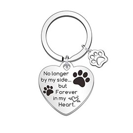 HULALA Pet Memorial Gift Loss Of Pet Dog Cat Sympathy Gifts Remembrance Pets Keyring - No Longer By My Side But Forever In My Heart