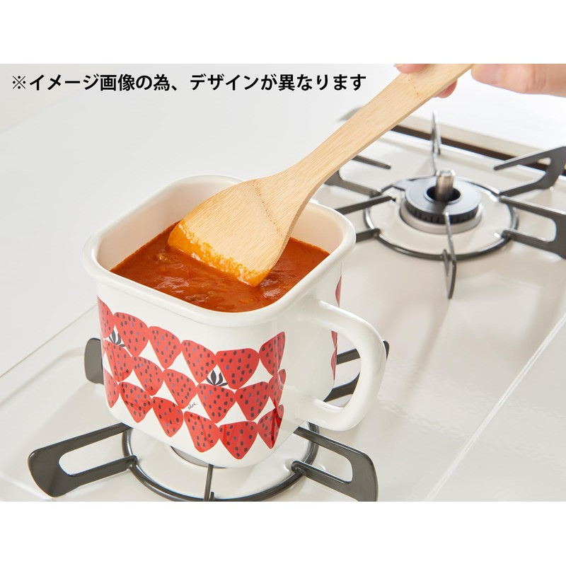YJ-816 Plune Enameled Multi-Square Pot, Apples Size: Approx. W 7.0