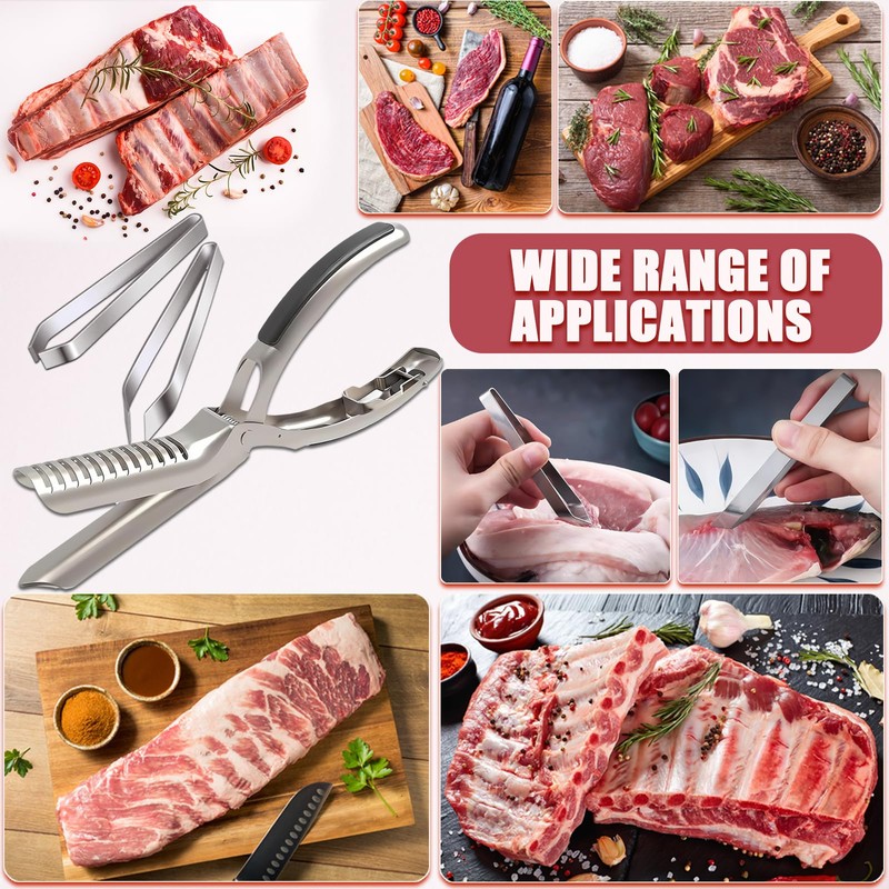 2Pcs Rib Membrane Removal Tools, Rib Prep Tool, Stainless Steel