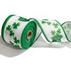 HIENAJ St Patrick's Day Ribbons 2.5" 10 Yards, Green White