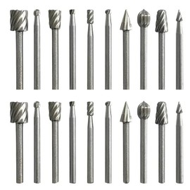 Gasea 20Pcs HSS Router Bits Burr Set with 1/8’’(3mm) Shank Wood Carving Rotary Tools Accessories for DIY Woodworking Carving Engraving Drilling