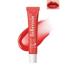 Lip Butter Balm Poppy, Hydrating Tinted Butter Lip Gloss, Sheer Lip Mask Lip Care Moisturizer, Soothing Lip Treatment Makeup,Non-Sticky Jelly Glow Reviver Fat Lip Oil,Christmas Gift for Women-04