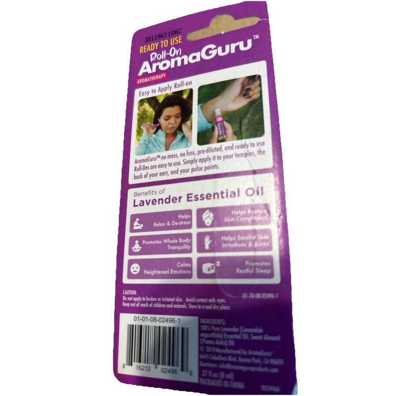 Aroma Guru Roll On LAVENDAR Aromatherapy 100% Pure & Natural