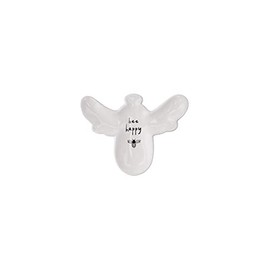 CGB Giftware Bee Shaped Ring Dish | Gift Boxed | Jewellery Holder Organiser Plate | White | ‘Bee Happy’ | Gift For Her | Send With Love GB05753