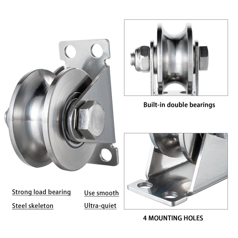 KCNOFNC Pulley Steel Cable, Pulley for Ropes, Pulley with 2