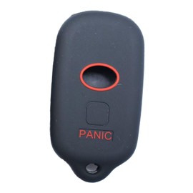 Silicone Key Fob Cover, Remote Key Protector Fit for Toyota 1999-2009 4Runner 2001-2008 Toyota Sequoia, 4 Buttons Keyless Remote Holder HYQ12BBX HYQ12BAN HYQ1512Y (Black-red)