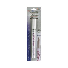 Uchida 125-C-0 Marvy Chisel Point Pen Tip Calligraphy Paint Marker, White