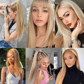 P27/613 Bundles Blonde Straight Bundles Brazilian Virgin Hair 14 16 18 Inch Two Tone #613 Mixed With #27 Honey Blonde Hair Extension