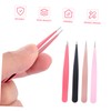 SAFIGLE 4Pcs Stainless Steel Eyebrow Clips Pointed Mouth Eyebrow Tweezers