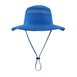 Home Prefer UPF50+ Kids Toddler Boys Sun Hat Wide Brim Fishing Hat UV Protection Hat Portable Mesh Bucket Hat Royal Blue 2-4T